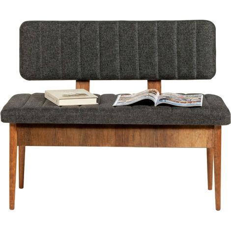 Dmora - Panca Arielli, Panchina multiuso, Seduta per ospiti, Cassapanca multifunzione, 110x40h85 cm, Noce e Antracite