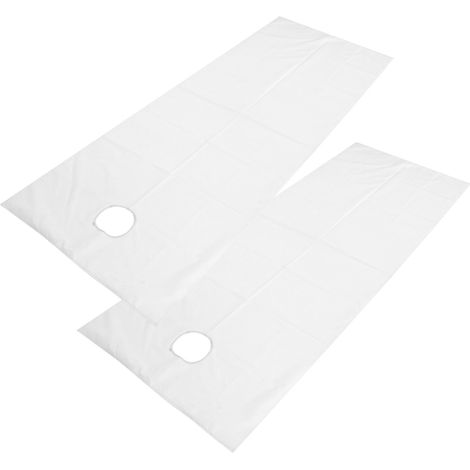 Lot de 2 draps de table de massage SPA respirants, résistants à l'huile et imperméables, blancs. (1/5)