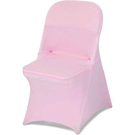 VEVOR Housse de Chaise Extensible 50PCs Roses, Couverture Protecteur de Chaise en Polyester et Elasthanne, pour Mariage, Salle a Manger, Banquet, Convient aux Sieges Mesurant Jusqua 45x46x77 cm