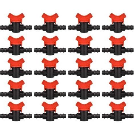 Lot de 20 Vanne Commutation d'Irrigation, Robinet d'arrosage goutte à goutte 16mm, valve 16 mm (1/5)