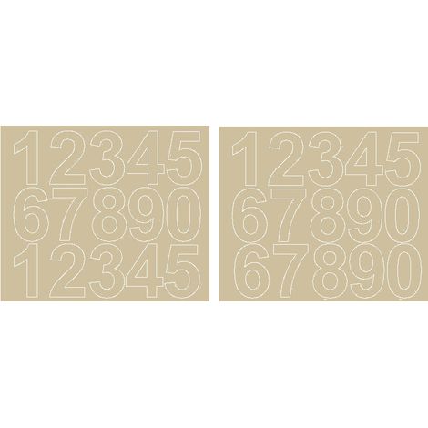 Adesivi numerici autoadesivi da 6 cm, beige opachi (1/2)