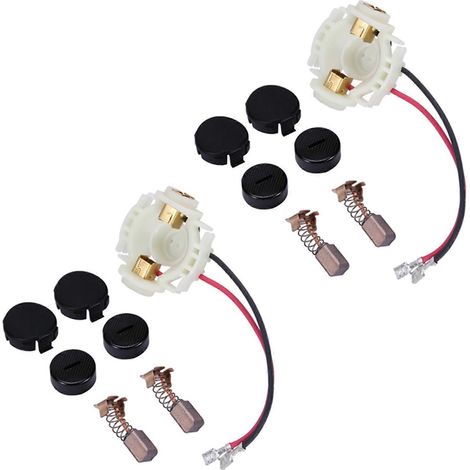 Kit de 2 balais de charbon + capuchons + couvercles + porte-balais pour Makita 638921-2 638448-2 CB430 BGA450 BGA452 BJS160 BJS161 Noir (1/5)