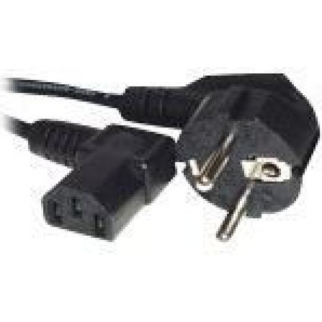 Câble D'alimentation - Iec 320 - 1.8 M - Connecteur 90 Degres - Noir - 1 Piece
