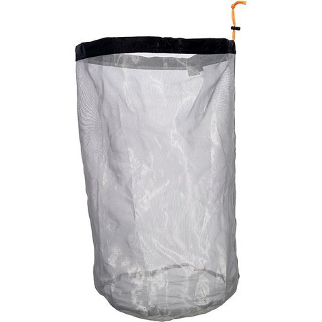 Sac rangement nylon maille – XXL noir – filet cordon – ultraléger – camping / randonnée / voyage