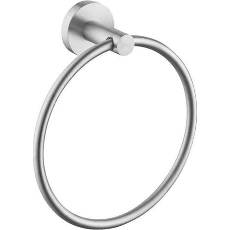 (Silver) Bathroom Towel Ring, Round Towel Holder 304 Stainless Steel Brushed Finish Towel Rack (1/5)
