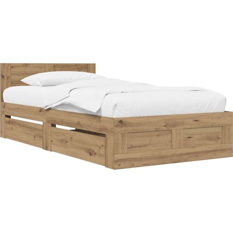 Bed Frame with Headboard Artisian Oak 80 x 200 cm vidaXL