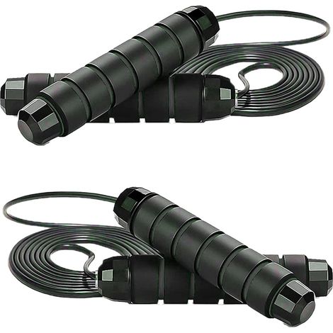 Corde à Sauter - Acier Tressé Gainé PVC - Roulements à Billes Anti-Poussière - Réglable en Longueur - Pour Fitness, Gym et Entraînement Intensif - 1 Pièce (1/5)