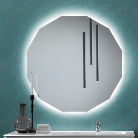 Specchio rotondo moderno retroilluminato a LED GENA 100x100 (1/2)