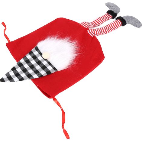 Sac cadeau de Noël avec Père Noël sans visage, pochette à cordon pour friandises, rouge (1/5)