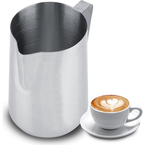 Tasse à mousser le lait en acier inoxydable, pichet à café, carafe pour latte art (1000 ml) (1/5)