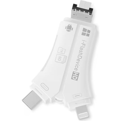 1 lecteur de carte SD 4-en-1 prenant en charge simultanément les cartes SD et TF, pour caméra de surveillance de sentiers / caméra de chasse : permet de visionner les vidéos et les photos (1/5)