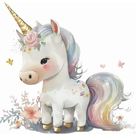 Papier peint panoramique Enfants - Licorne - 130 cm x 90 cm (1/2)