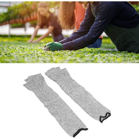 Manchons Protecteurs de Bras Haute Protection, Anti-Coupe Résistance à l'Usure, Matière HEEP, Coupe-Légère et Élastique, Taille 45cm, Pour Jardiner et Cuisine (1/5)