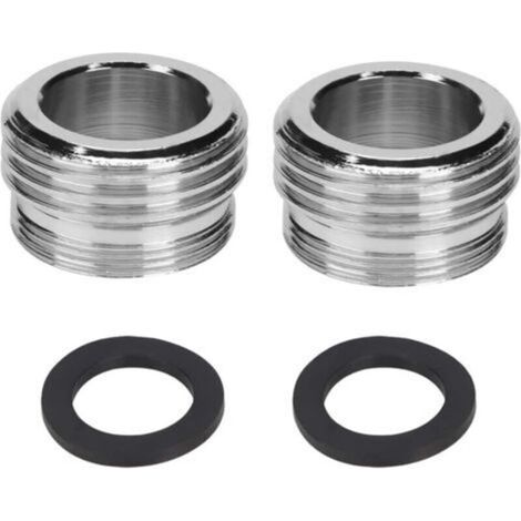 Adaptateur de robinet à double filetage M20 à M22, adaptateur de raccordement d'eau avec 2 rondelles en caoutchouc pour robinets de cuisine, économiseur d'eau, filtre à eau, tuyau (1/5)