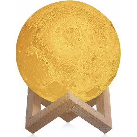 Lampe de lune à LED de 15 cm avec télécommande, lampe de nuit portable avec contrôle tactile, batterie intégrée, intensité variable, 16 couleurs de clair de lune RVB