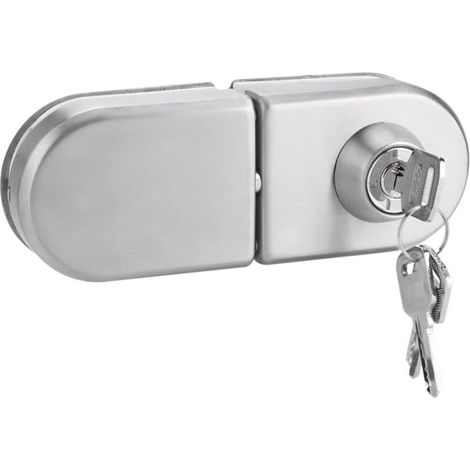 Door Lock Anti-Theft Glass Door Security 10-12mm Stainless Steel Deadbolt with Keys Open/Close for Home Hotel Office Bathroom
