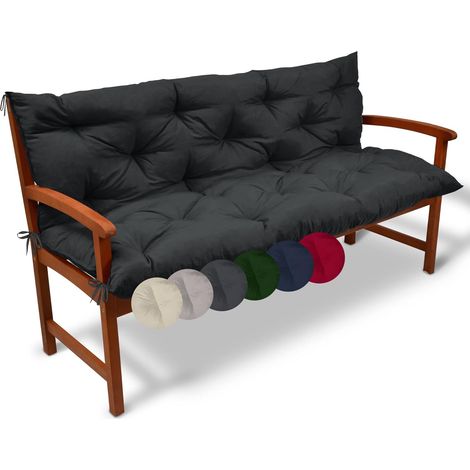 Cojín de exterior para banco de jardín 100x50x10 cm – 100% poliéster gris grafito – Resistente a rayos UV y arañazos (1/5)