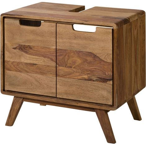 Mobile lavabo in legno di sheesham 60x40x55 sabbiato naturale MALMÖ 2 265
