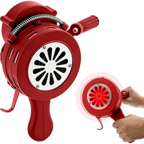 Sirène Manuelle, 110 DB Alarme à Manivelle Portable, Sirène Alarme, Alliage d'aluminium, Klaxon de Raid Aérien à Commande Manuelle pour Alarme, Incendie, Hôtel, Station, Service Garde Côtes (Rouge) (1/5)