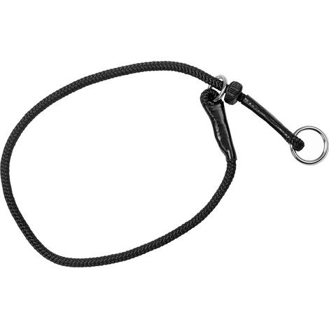 Handgefertigtes Hundeerziehungshalsband (mit Begrenzer), schwarz, Größe L (55 cm)