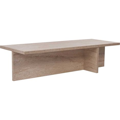 Table basse rectangulaire 120x45x30 cm couleur travertin - TEONA (1/4)