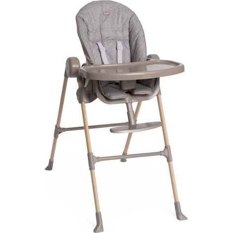 Chaise Haute - CHICCO - Polly Essential - 0/3 ans - Gris Ash (1/5)