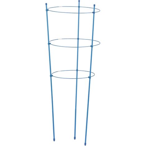 Lot de 2 tuteurs à tomates jardin 76 cm réglables en métal vert (1/5)