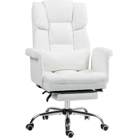 Chaise de bureau ergonomique, chaise de travail avec fonction de repos, coussin lombaire, fauteuil d'ordinateur réglable en hauteur avec support pour pieds et fonction rotative, idéal pour un bureau à (1/5)