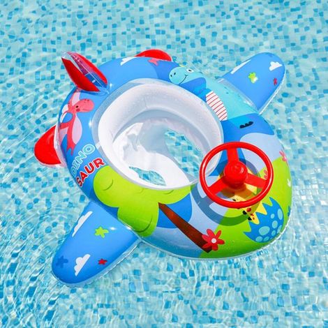 Bouée bébé pour piscine, bouée gonflable bébé avec volant et pistolet à eau