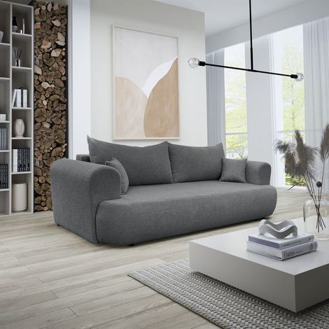 Sofa Schlafsofa 3-Sitzer ANIKE Stoff Now or Never Dunkelgrau (1/4)
