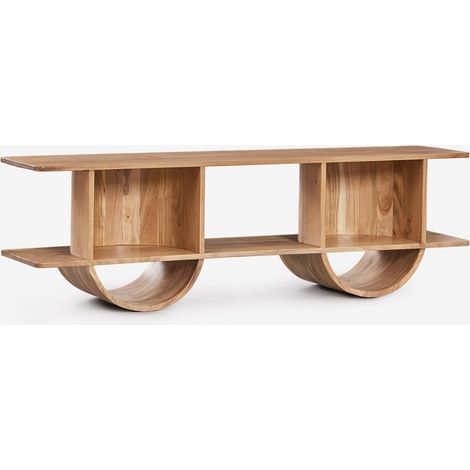 SKLUM TV-Schrank 150x35 cm aus Flin-Holz Rustikales Akazienbraun