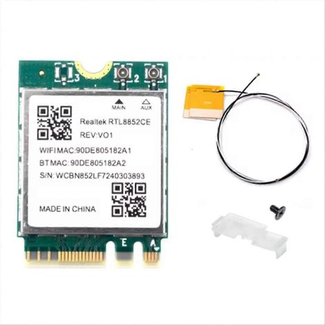Carte réseau WiFi 6E RTL8852CE M.2 5400 Mbps 802.11AX BT 5.3, adaptateur sans fil tri-bande 2,4/5/6 GHz pour 10/11 (1/5)