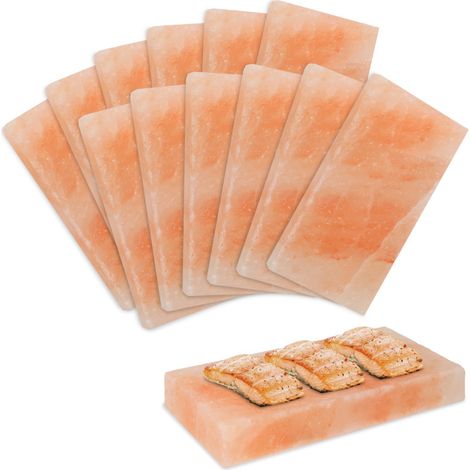 SWANEW Piatto di sale per pesce grigliato in pietra salata 20x10x2.5 cm Griglia per barbecue 12X (1/5)