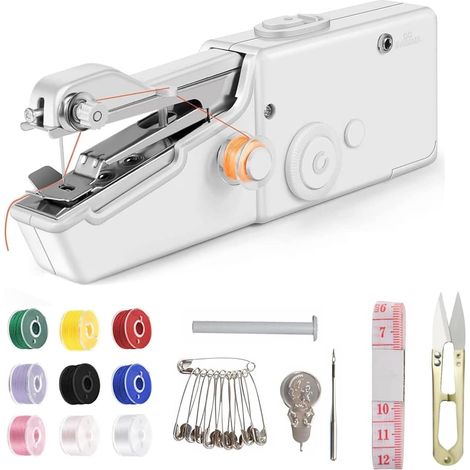 Machine a Coudre, Portable Sewing Machine, Mini Machine à Coudre Portable, Machine a Coudre Portable, Facile à Utiliser pour les Débutants, pour les Vêtements, la Coupe, Voyages à la Maison (1/5)