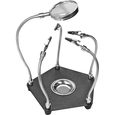 Loupe à pince crocodile pour carte PCB, réparation de soudure, outil troisième main (1/3)