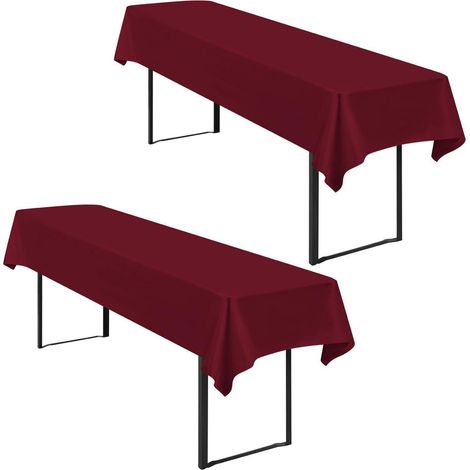 2er-Pack Tischdecke Bierzeltgarnitur 100x250cm wasserdicht, Polyester, burgund