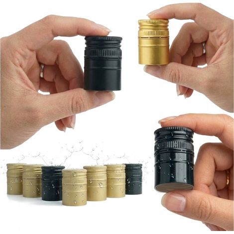 10 tapones largos de aluminio para botellas de Moonsill y vinagre de 31,5 x 44