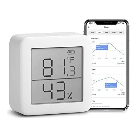 SWITCHBOT THERMOMÈTRE HYGROMÈTRE SANS FIL CAPTEUR D'HUMIDITÉ ET DE TEMPÉRATURE AVEC ALERTES, POUR GUITARE, SWITCHBOT HUB PLUS/MI