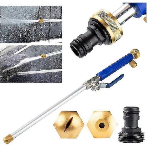 AURA High Pressure Water Nozzle Spray Gun Water Lance With 2 Cleaning Nozzles Spray Nozzles Garden Hose Connector 46cm Garden Shower Hydro Jet Power (1/5)