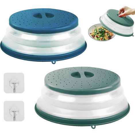 2 Cloche Micro Onde, PP Sans BPA, Anti Vapeur, Fonction Passoire, 27CM, Cuisine (1/5)