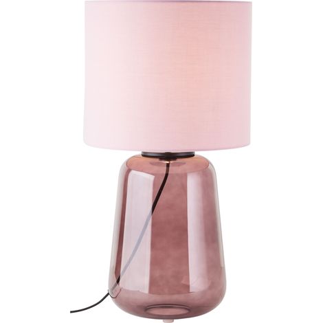 Brilliant Lampe à poser Hydra 56cm mauve/violet verre/textile cordon interrupteur 1x A60, E27, 60 W, adapté à une lampe normale (non incluse) (1/5)