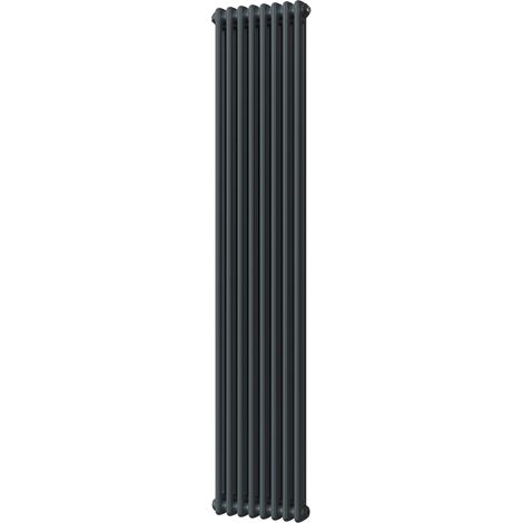 Alpha - Anthracite Vertical Column Radiator H1800mm x W372mm 2 Column