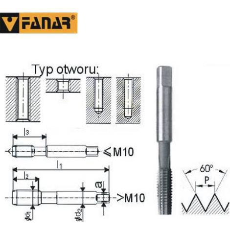 Machos de roscar manuales Fanar, 2 piezas, NGMM2, 300x050 HSS (1/2)