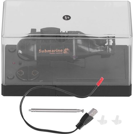 Télécommande 2.4G 6 Canaux pour Bateau Sous-Marin Miniature Électrique Étanche Jouet de Plongée Noir (1/5)