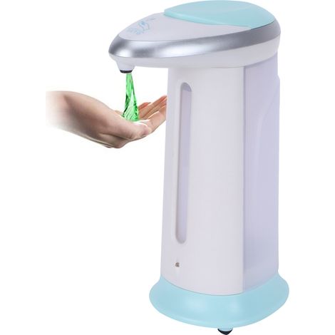 Automatischer, berührungsloser Seifenspender mit Flüssigkeitsbehälter für Bad und Toilette (blau). (1/5)