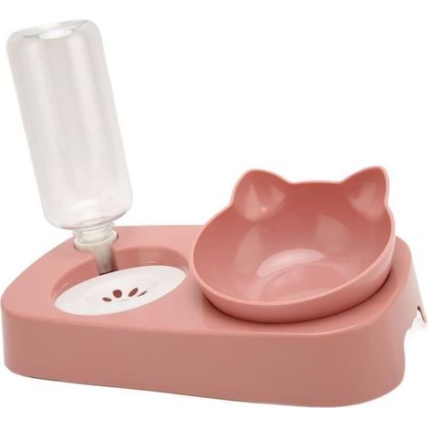 GOTOTOP 2-in-1 Automatischer Wasserspender für Haustiere - Pink - Kunststoff