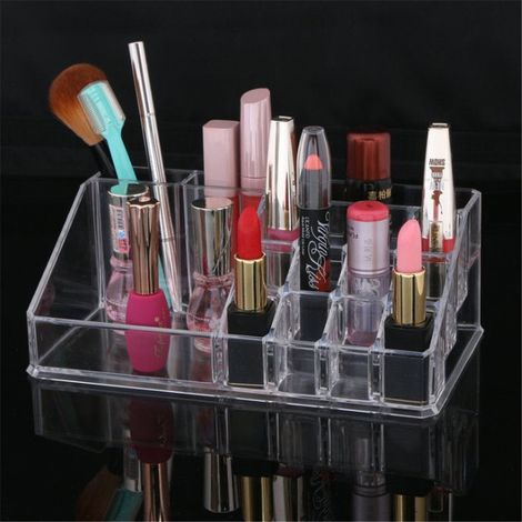 Boîte à cosmétiques en acrylique pour bijoux, rouges à lèvres, pinceaux et maquillage. Organisateur de rangement et présentoir. (1/5)