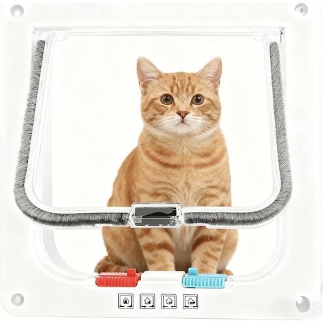 Die Katze kann durch eine Zwei-Wege-Tür mit kontrollierbarer Öffnungs- und Schließrichtung frei ein- und ausgehen. (1/5)