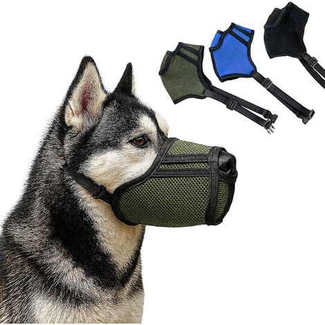 Dog Muzzle Breathable Mesh Muzzle for Small, Medium and Large Dogs - Protection Against Bite, Chewing and Scratches, Pants and Drinking (Black, L) (1/5)