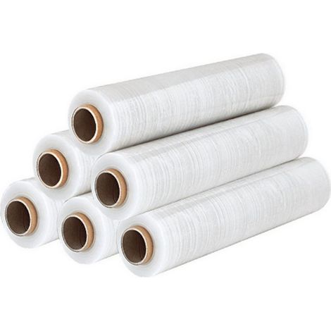Koem confezione 6 rotoli pellicola film estensibile manuale trasparente cm 50x250 mt per imballaggio spedizioni e trasloco (1/5)
